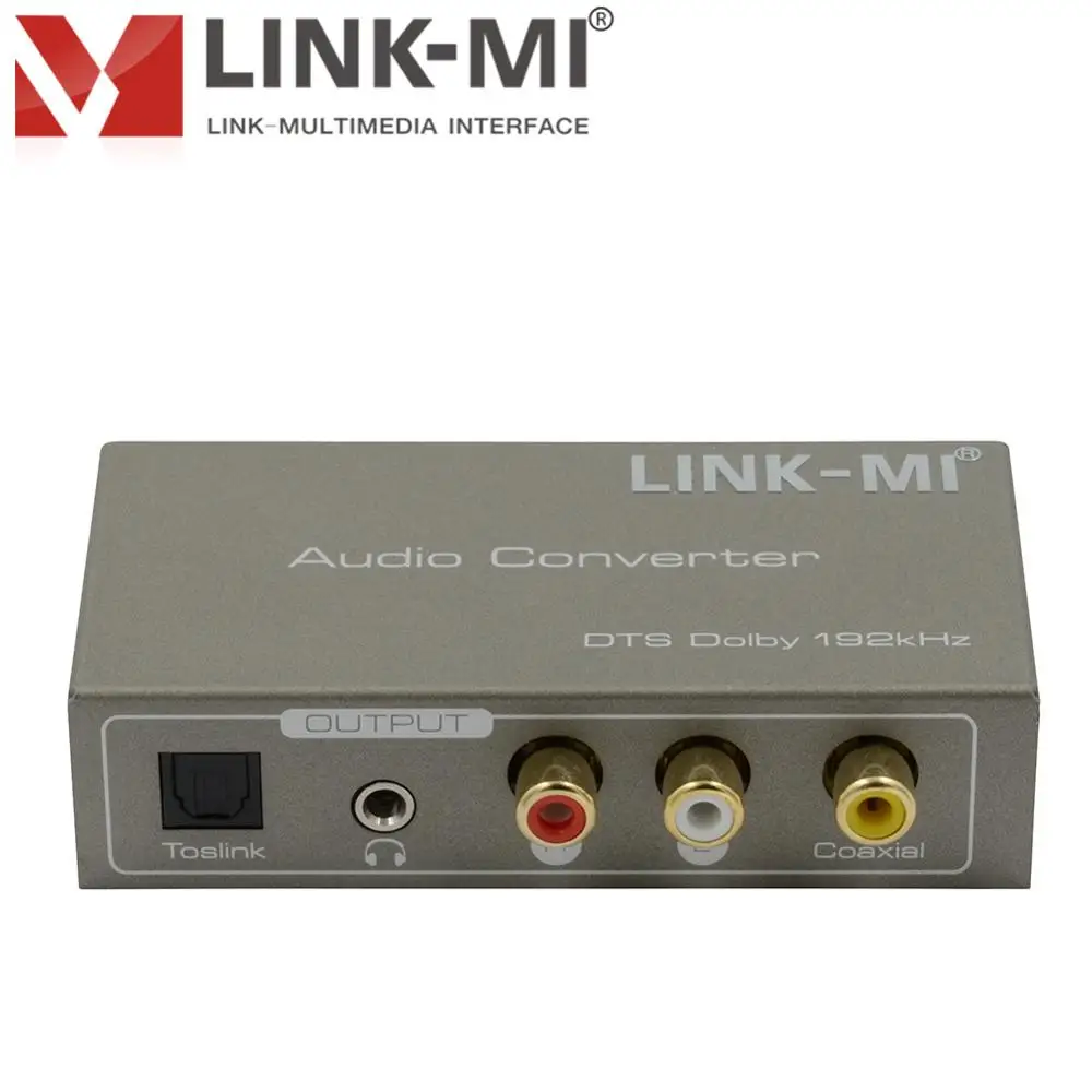 Фото LINK-MI Конвертор аудиоформата Toslink/коаксиальный/дуговой/стереовходной канал можно выбрать с помощью кнопки переключения аудиоконвертера №2