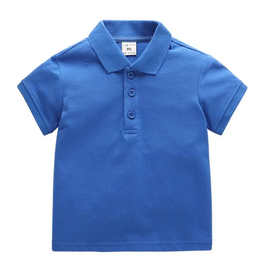 

Children's polos shirt fashion boy shirt girl Korean version summer lapel top 100% cotton Solid Color Short Sleeves Poloshirt