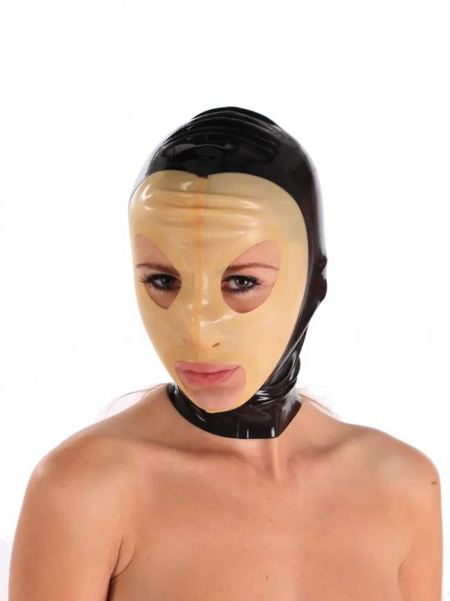 Buy Cat Women Latex Hood With Transparent Face Mask
