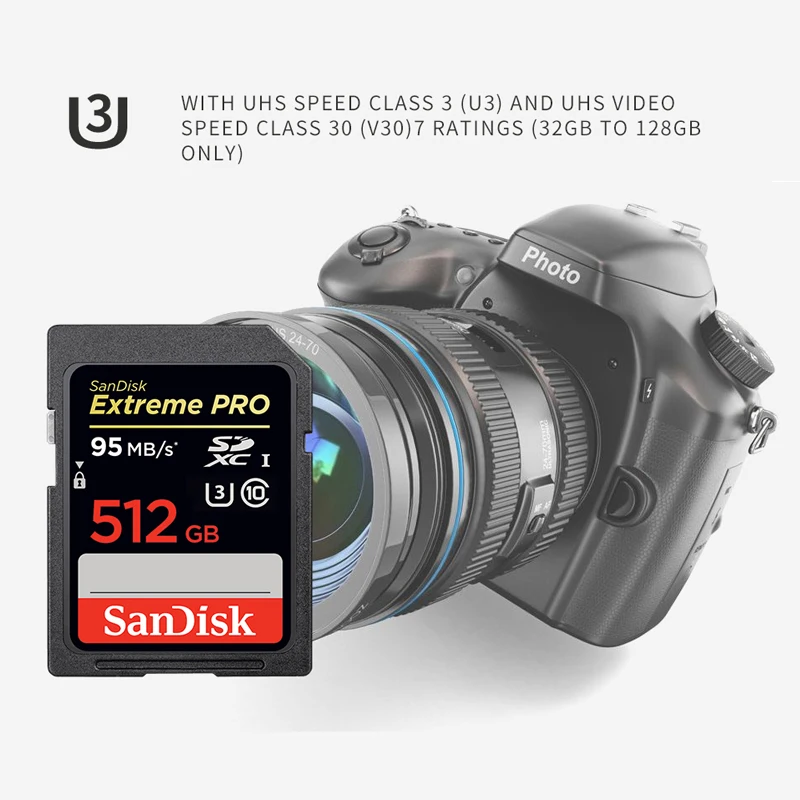 128 ГБ оригинальный SanDisk Extreme Pro 4 К HD SD карта памяти SDXC GPS карт C10 UHS I U3 flash карты для