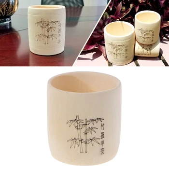 

Bamboo Wooden Drinking Cup Coffee Tea Mug Breakfast Beer Milk Wine Glass