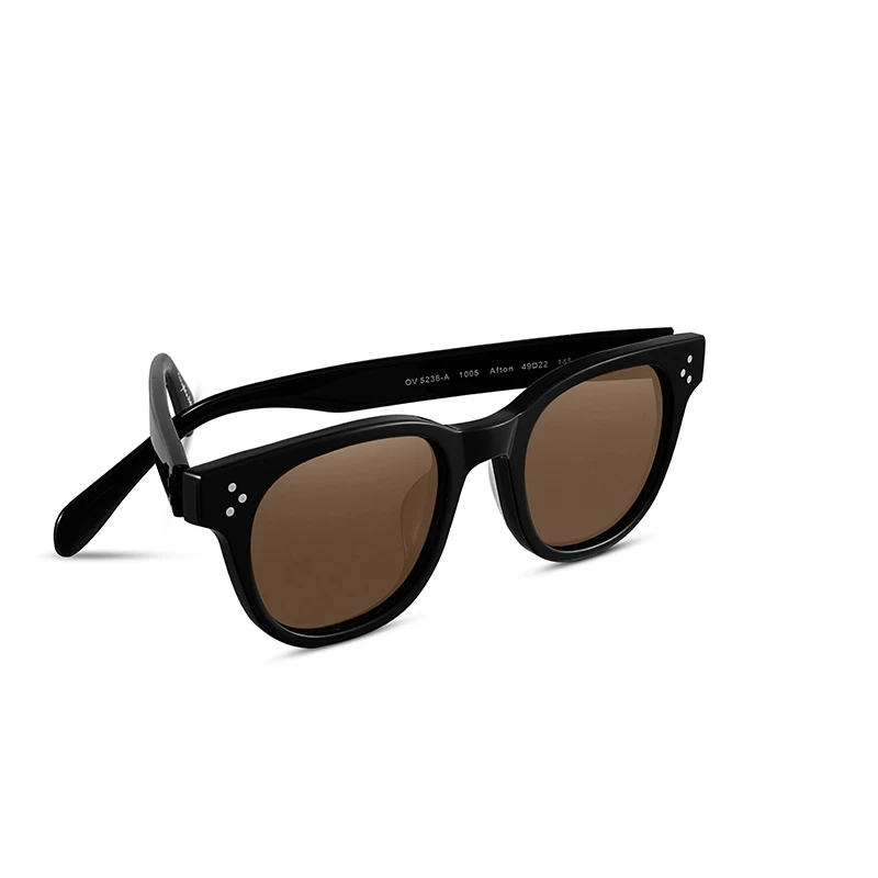 OV5236 винтажные оптические очки для близорукости очки оправа поляризованные солнцезащитные очки - Цвет линз: black vs brown