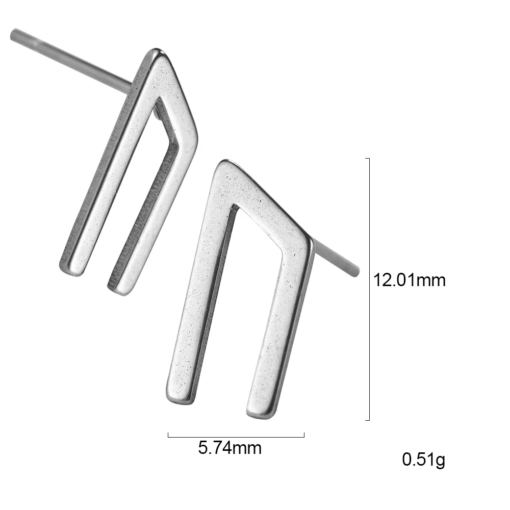Lemegeton, маленькие серьги в виде руны викингов, серьги из нержавеющей стали, минималистичные серьги с буквами и алфавитом, серьги-гвоздики для женщин и детей, ювелирные изделия - Окраска металла: 15