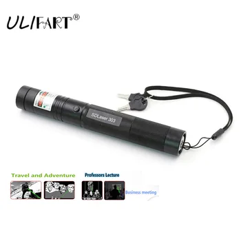 

ULIFART High Power Laser Pointer Green Lazer Pen Adjustable Focal Burning Tactical Lazer Torch 303 With Star Cap And Safety Key