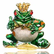 2 7 Metal Figurine Frog Trinket Box Ring Holder Earring Jewelry Stands Storage Box Wedding Jewelry
