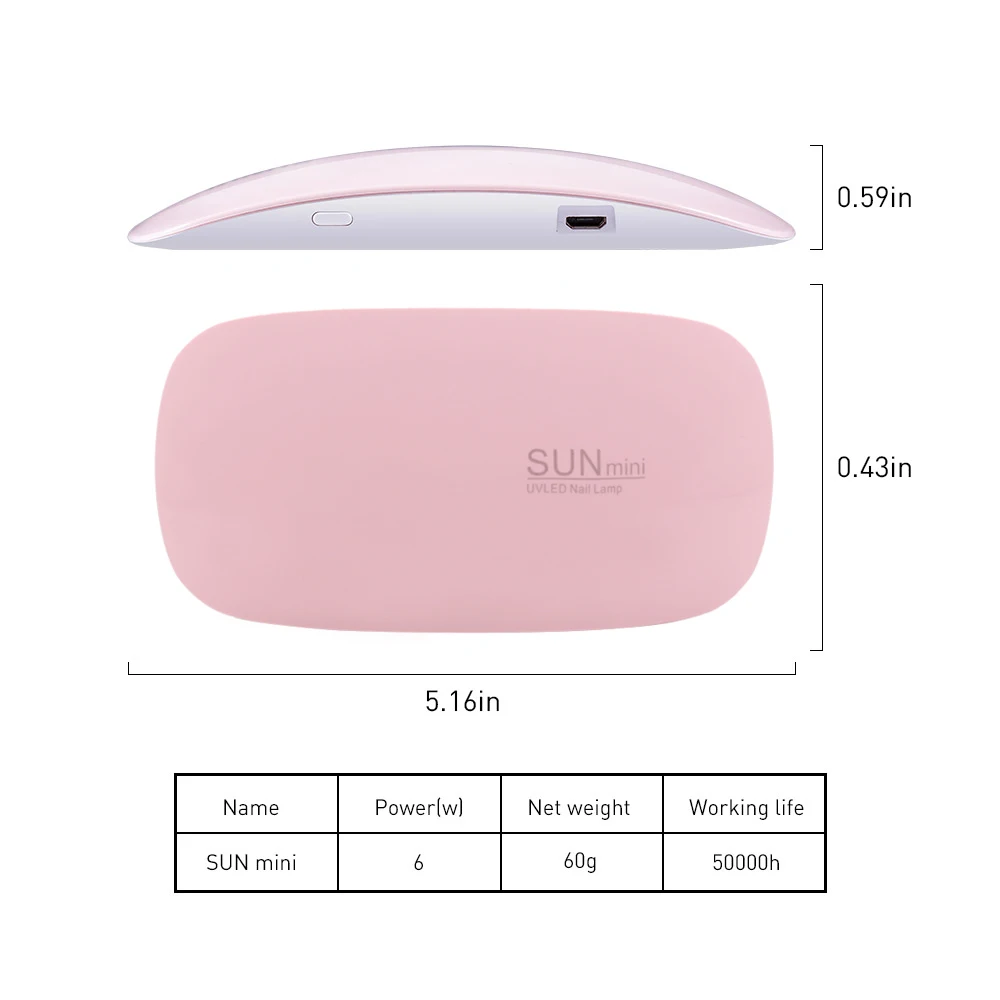 EUSCI SUNmini УФ-светодиодный мини-светильник, Портативная Сушилка для ногтей с usb-кабелем, сушилка для гель-лака для ногтей, подарок для домашнего использования в путешествиях