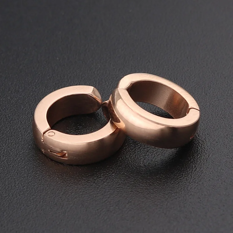 rose gold 2 шт. титановый, в стиле панк стальной зажим для мужчин и женщин, серьги без пирсинга - Окраска металла: rose gold