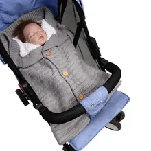 Зимние теплые спальные мешки для новорожденных на пуговицах, вязаные пеленки для завёртывания для пеленания, коляска, одеяло для сна, сумки# y2