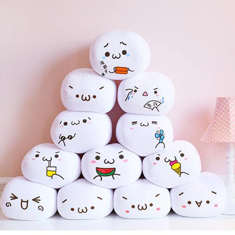 

Soft Emoji Smiley Emoticon White Round Emoji Pillow Cushion Stuffed Plush Toy Doll 7 Styles Valentine's Day Present A