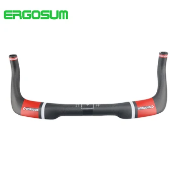 

ERGOSUM Bicycle TT Bar Carbon Fiber Road Rest Triathlon Handlebars 3K Matte Bike Bullhorn 400/420/440mm Bicycle TT Handlebar