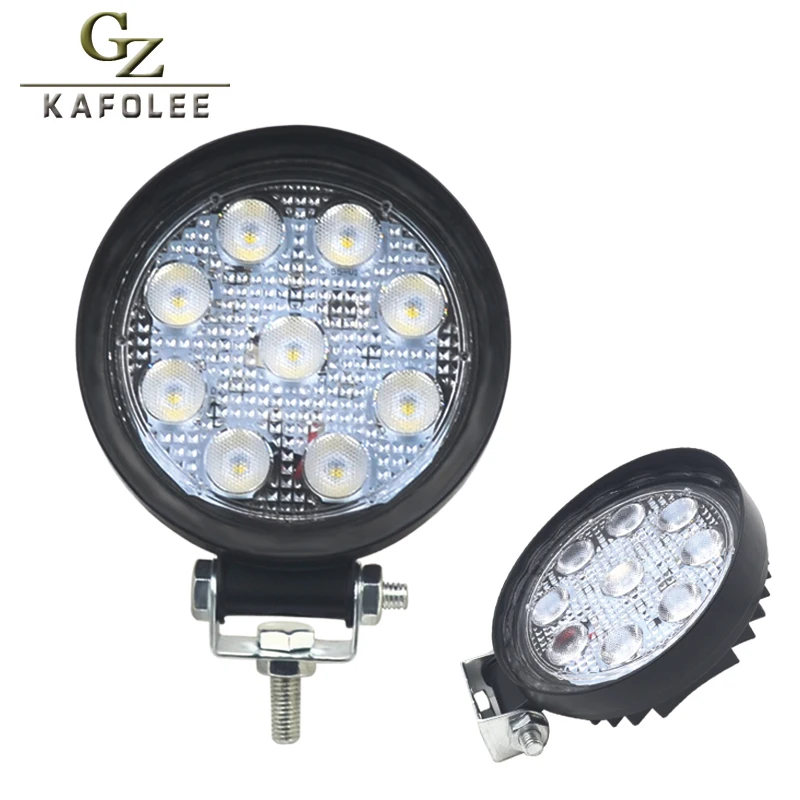

Gzkafolee 4.3" 27W LED Work Light Flood Driving Lamp Circular for Car Truck Trailer SUV Off Road Boat 12V 24V 4WD