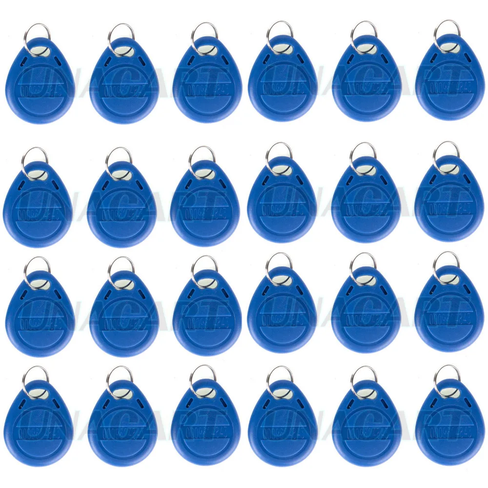 

100PCS/lot Proximity EM4100/EM4102 125K RFID Access ID Card Key Chain Keyfob Tag Read Only
