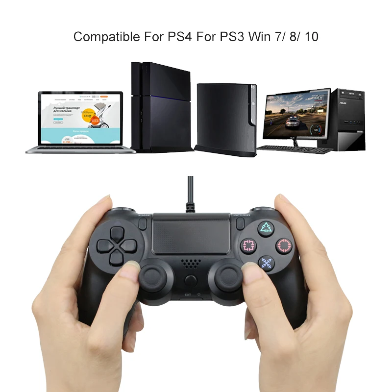 Double Shock USB Wired Controller For PS4 Joystick Fit For PC 2.2M Cable For PS4/PS3 Console For Playstation Dualshock 4 Gamepad Double Shock USB Wired Controller For PS4 Joystick Fit For PC 2.2M Cable For PS4/PS3 Console For Playstation Dualshock 4 Gamepad