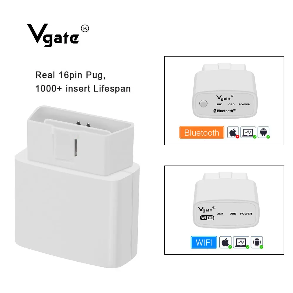 

New arrival Vgate iCar1 ELM327 Bluetooth Wifi OBD OBD2 Scanner Auto diagnostic-tool OBDII Code reader diagnostic scanner for car