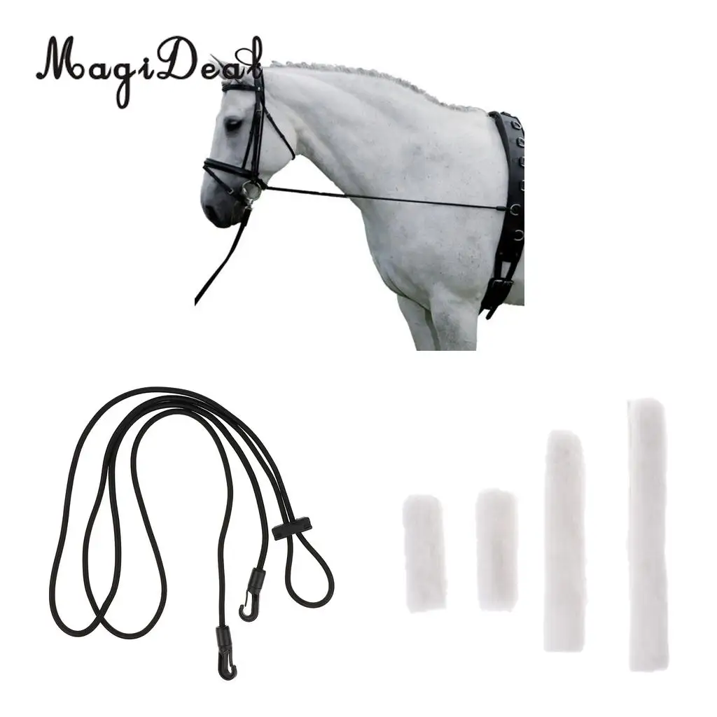 Buy MagiDeal 4pcs Fleece Horse Noseband Cover + Horse
