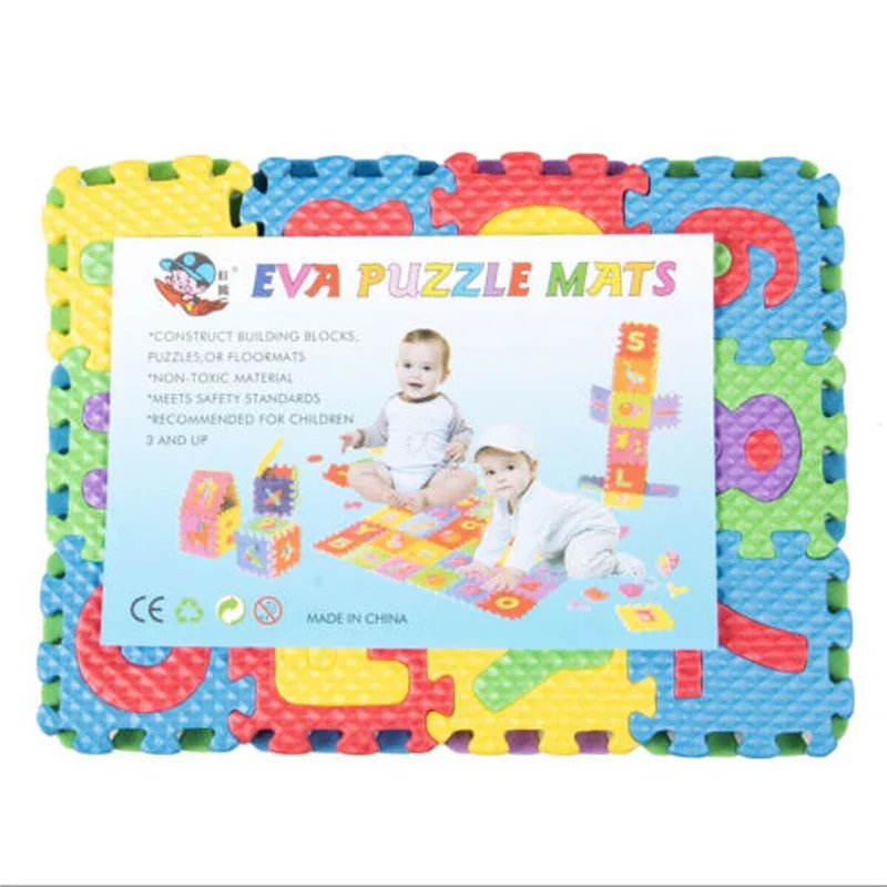

Home 36pcs Soft Eva Foam Cute Kids Play Floor Mat Alphabet Numbers DIY Puzzle Jigsaw Letters One Size For Children
