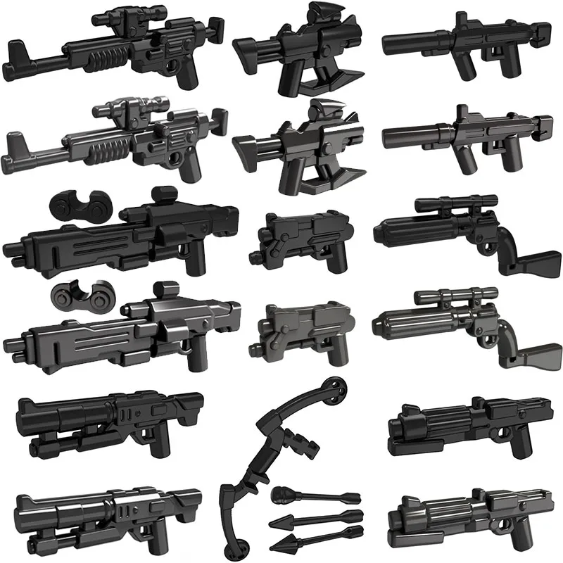 

10pcs/lot Submachine Machine Gun Halo Wars Star Science Fiction Weapons Part Building Blocks Accessories Toys