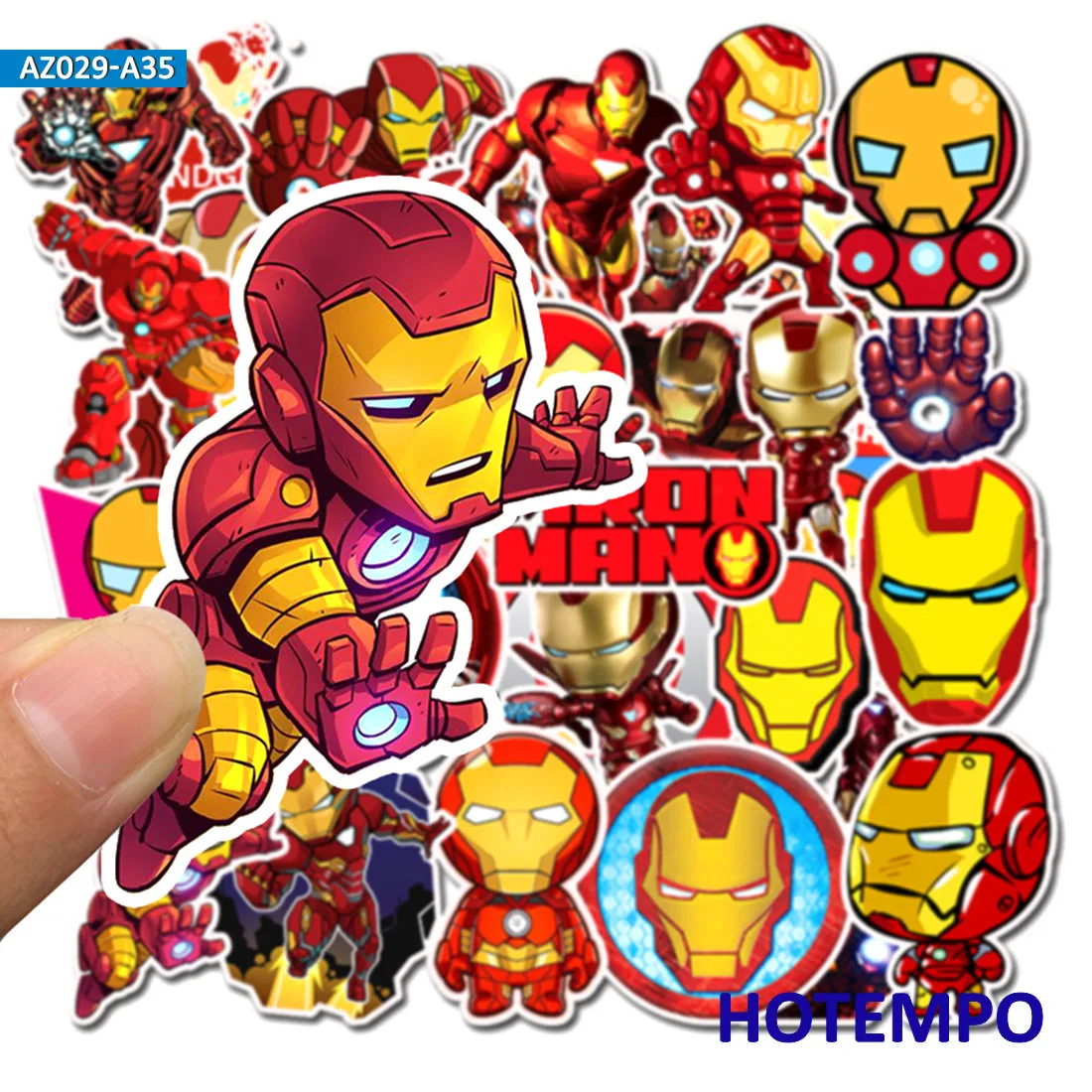 35pcs Tony Stark Iron Man Stickers Super Hero Marvel for Mobile Phone Laptop Luggage Suitcase Skateboard Bicycle Decal Stickers