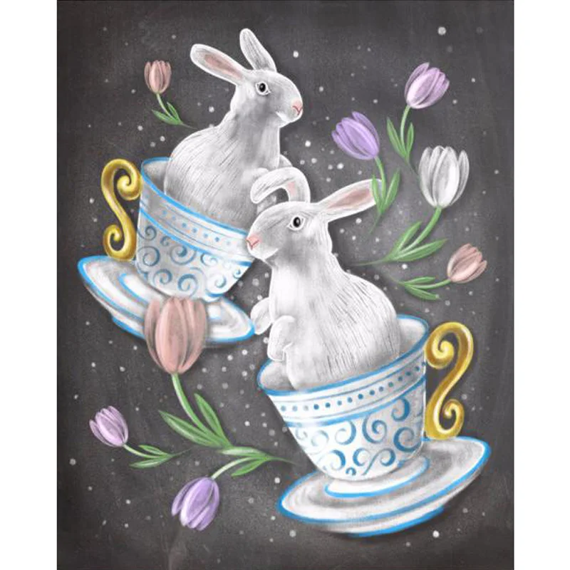 

5D DIY Diamond Painting Happy Easter Cup Rabbit Daimond Embroidery Mosaic Handmade Easter Gift