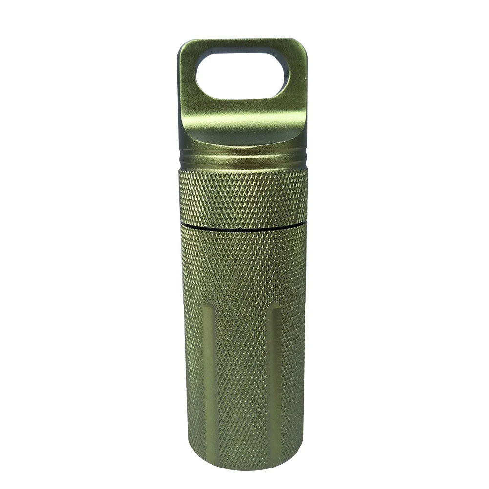 

New 50ml Waterproof Capsule Tank Seal Bottle Aluminum Storage Container EDC Survival Tool First Aid Cartridge