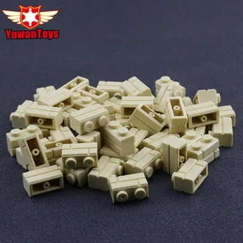 

50Pcs City Friend Toys MOC Beige Wall Brick 1x2 Compatible Accessory Bricklink DIY Building Block Assemble Particles Brickset