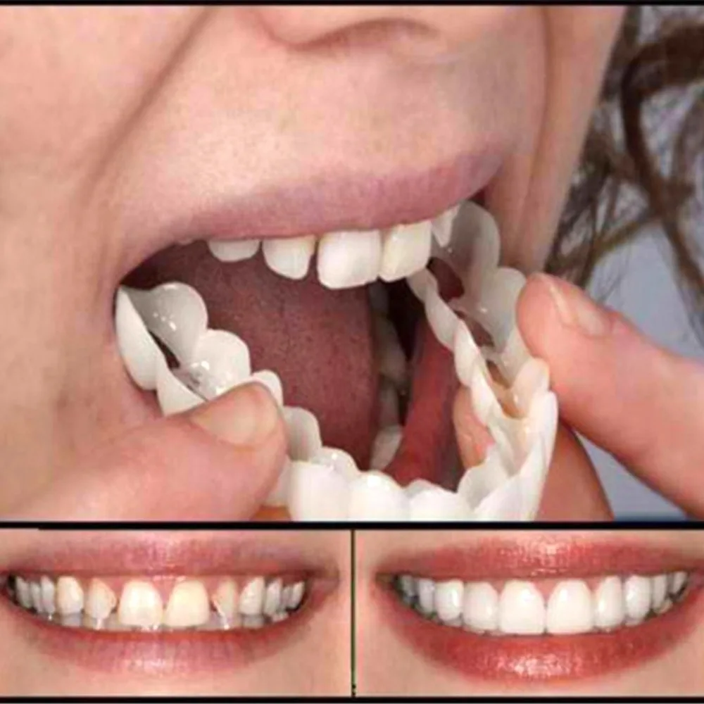 

Practical Design Tooth Perfect Smile Comfort Fit Flex Teeth Fits Whitening Smile False Teeth Cover Men Women Wholesale