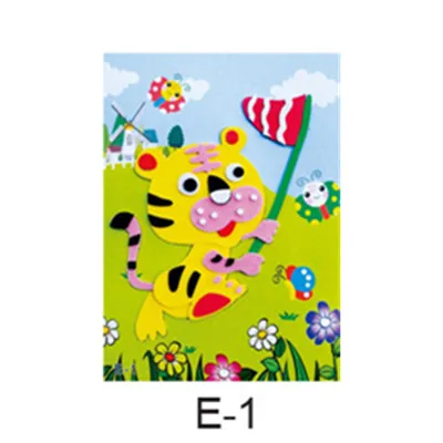 DIY мультфильм животных 3D EVA пены стикер 20 дизайнов головоломки серии развивающие Игрушки для раннего обучения для детей - Цвет: Армейский зеленый