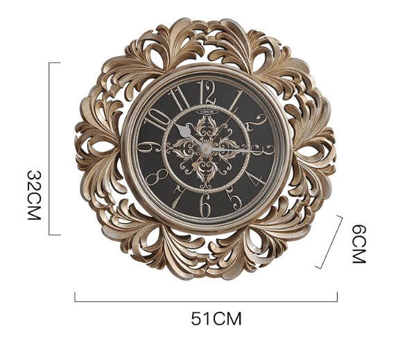 Vintage Wall Clock Living Room Mute Clock Creative Fashion Quartz Clock Bedroom Electronic Nostalgic Manual Pendulum Ornaments