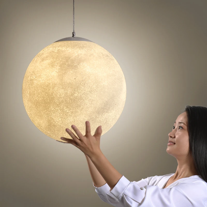 

Post Modern Round Moon Led Pendant Light Nordic Acrylic Bar Pendant Lighting For Bedroom Hanging Fixtures Lustre Lamparas