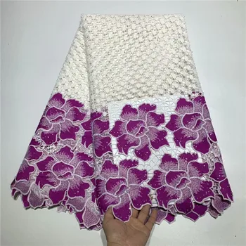 

High Quality African Swiss Voile Lace In Switzerland For Party With Stones 5Yards 2019 New Design African Laces Fabric white