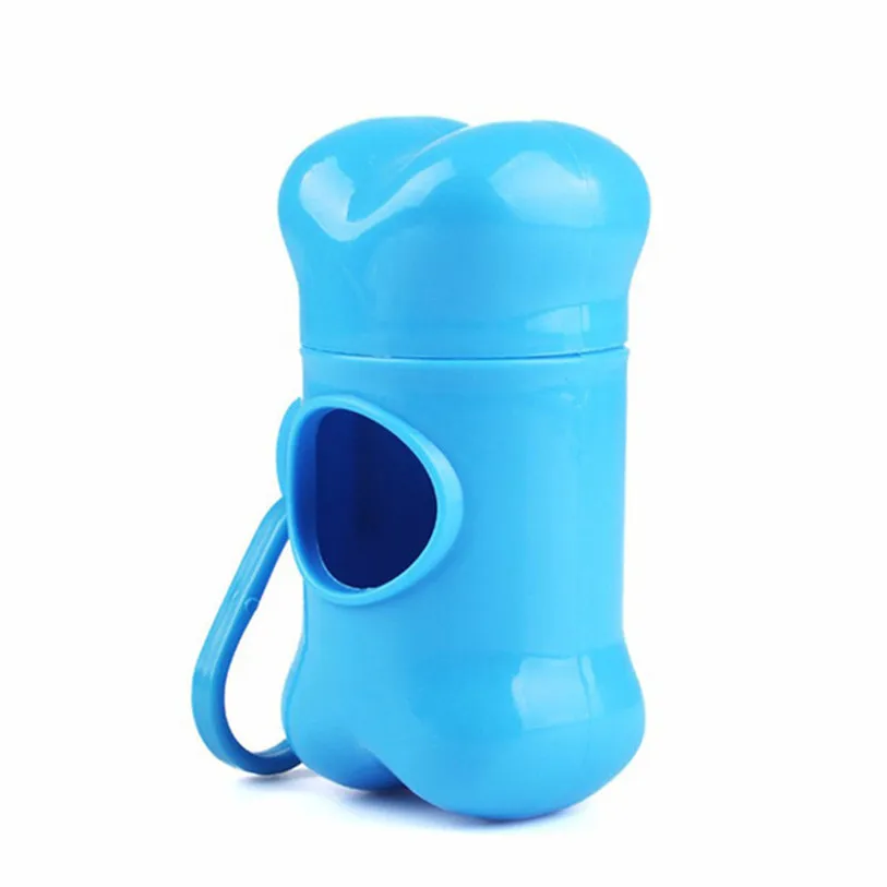 Bone Shape Pet Dog Poop Bag Dispenser Waste Garbage Bags Carrier Holder Dispenser + Poop Bags Set Pet Dog Waste Poop Bag 40DC14 (14)