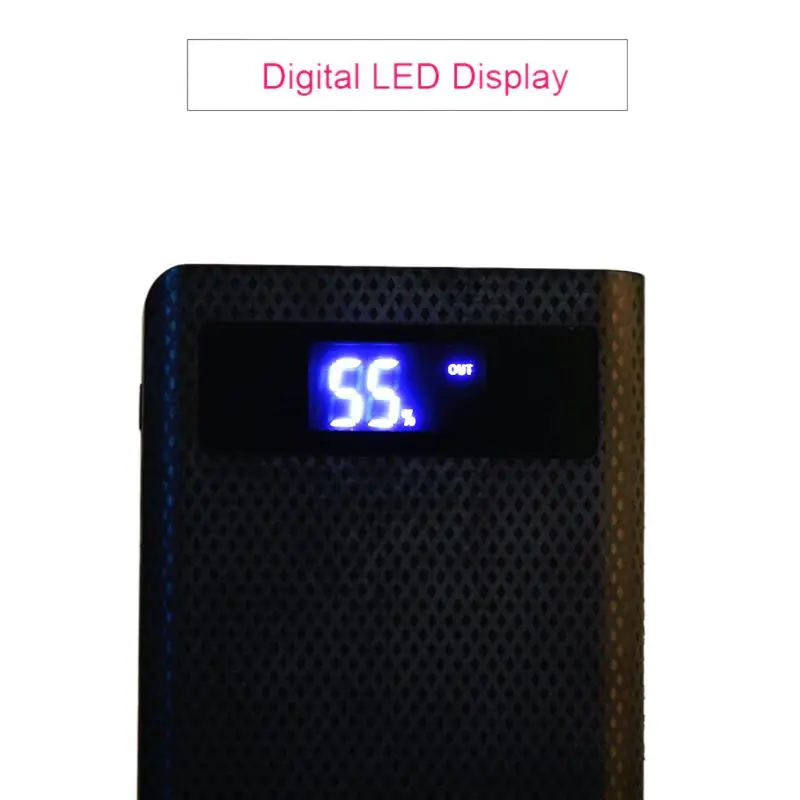 3 порта вход двойной USB выход Светодиодный светильник 8x18650 батарея DIY банк питания
