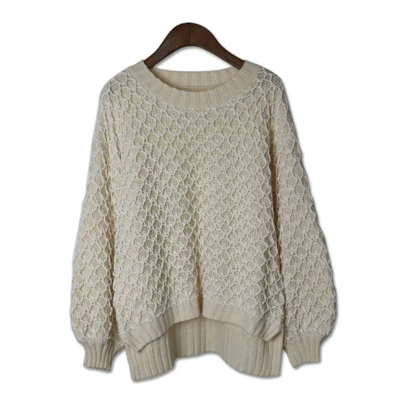 2017 Europe New Fashion Women Girls Thick Winter Warm Lady Knitted Sweater Tops Loose Solid Color Casual Knitting Pullover Tops