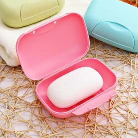 

2019 New Travel Hiking Handmade Soap Dish Case Box Waterproof Leakproof Soap Box With Lid With Lock Buckle Soap Box Container