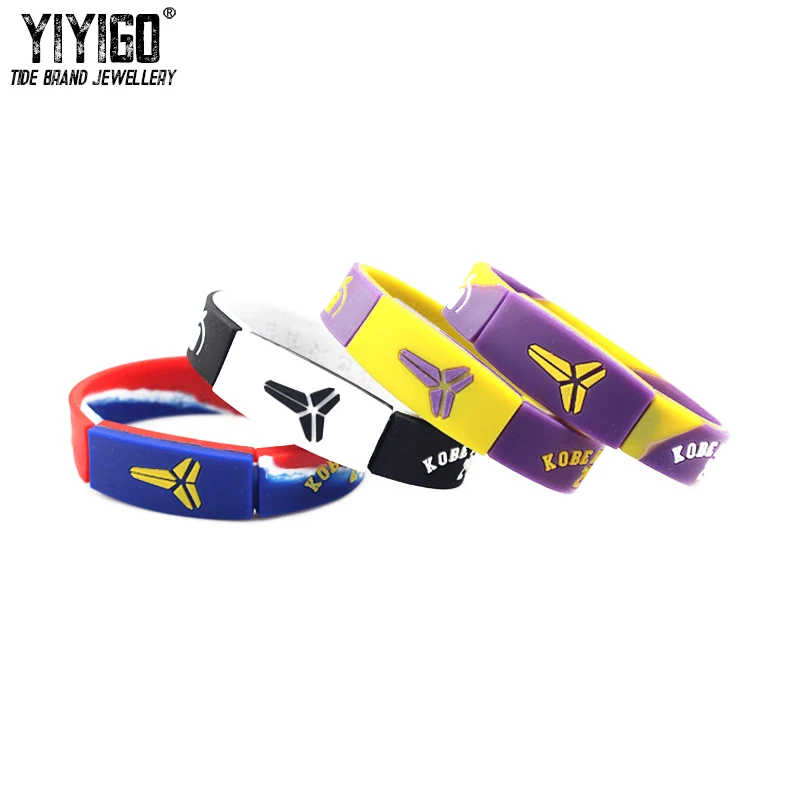 

1Pieces Lakers Kobe Bryant No.24 Memorial Silicone Bracelets Inspirational Basketball Streetball Men lovers' Student Wristband