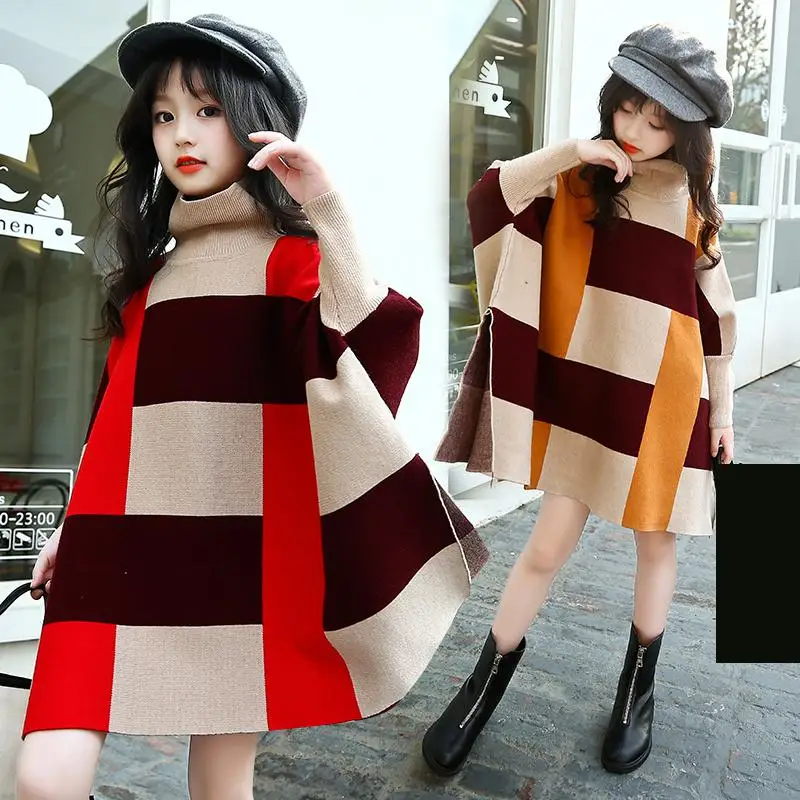 

Back To School Outfits Baby Girls Sweaters Winter 2018 New Girls Knitted Clothes Kids Autumn Plaid Sweater For Girls Pull Fille