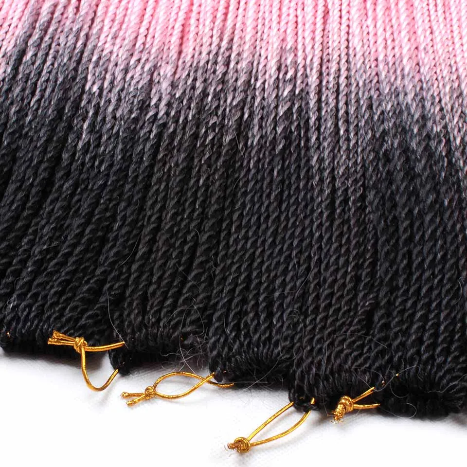 Xtrend Synthetic Ombre Senegalese Twist Hair Crochet Braids 30 Roots Per Pack Crotchet Braiding Hair 24 inch 10 packs