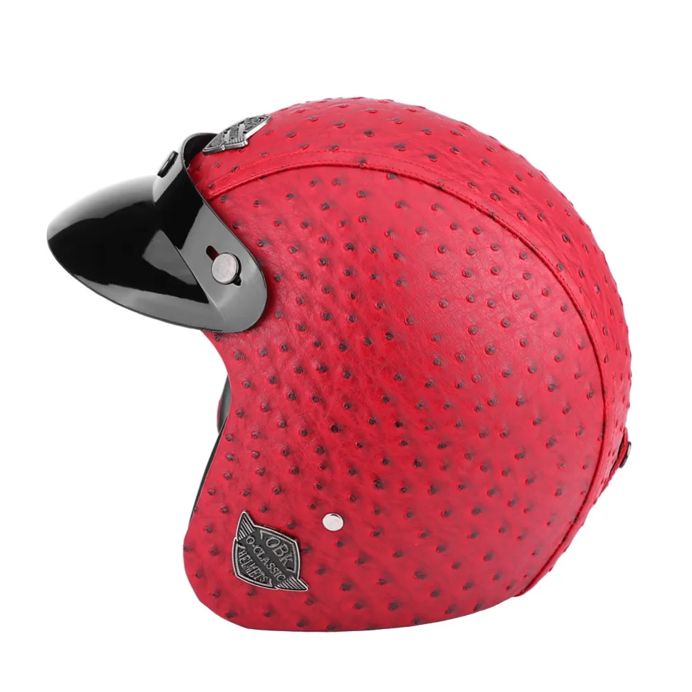 Мотоциклетные шлемы 3/4 из искусственной кожи мотоциклетный шлем для мотоцикла чоппера с открытым лицом винтажный мотоциклетный шлем с Закрытая маска carаксессуары