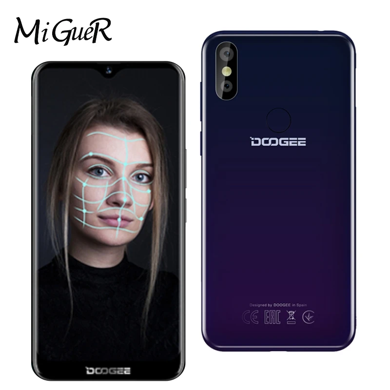 DOOGEE Y8 6 1 дюйма FHD 19:9 экран дисплей Android 9 0 MTK6739 четырехъядерный 3 ГБ + 16 Гб 8.0MP 3400 мАч