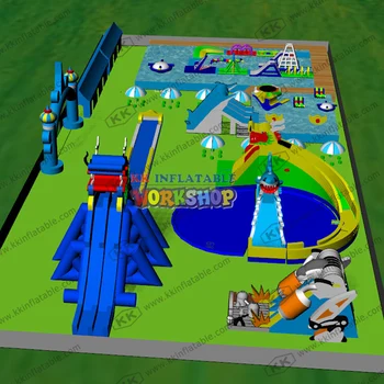 Billig 2020 Beliebte Wasser Park Design Build One Stop Servise Aufblasbare Wasser Park Designer