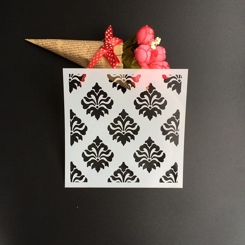 

1Pcs 13*13cm Scapbook Stencil Cake Decorating Tool scrapbooking DIY Decorating Stencil Fondant Pattern Printing Spray Template