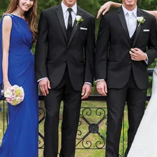 Костюмы пользовательский люди жениха смокинги для свадьбы( куртка+ жилет+ галстук+ брюки