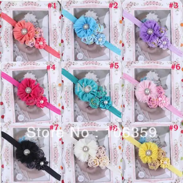 Девочка повязка на голову новорожденных ободки потертый шик цветок Hairband для