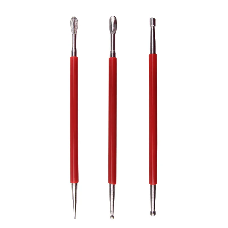 SCULPTING TOOL SET: 3 STAINLESS STEEL WITH DOUBLE HEAD