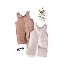 Для малышей на лето и весну, детские штаны для мальчиков и девочек, комбинезон с рисунками из мультфильмов для мальчиков, штаны для мальчиков льняной верх и низ, комбинезон широкие брюки