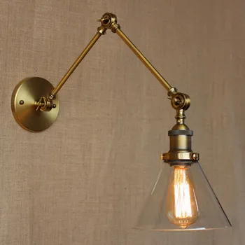 

Industrial Style Antique Rust Iron Glass Wall Lamp/swing Arm Wall Lighting For Workroom/bathroom Vanity 2 Applies Arm Tornado