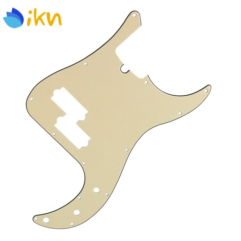 Новый 13 отверстий PB Bass Pickguard Script Plate Cream 3 ply для электрогитары