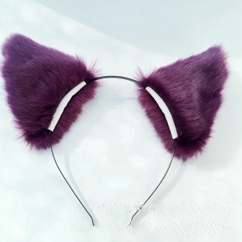 Kawai девушки косплей аниме InuYasha Sesshoumaru милый ободок для женщин уши Мода Танцевальная вечеринка головные уборы кошачьи ушки заколки для волос - Цвет: Purple