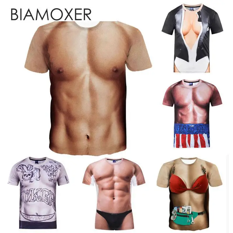 

Biamoxer Funny Muscle T Shirt For Men Women 3D Graphics Tshirt Fitness T-shirts 2018 Fashion Clothing Summer Tees Tops Cosplay