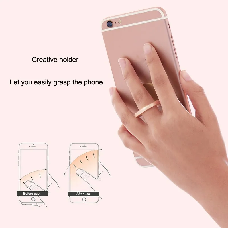 Universal 180 Degree Finger Ring Mobile Phone Grip Stand Holder For iPhone Samsung Huawei Metal Phone Mount Stand Random
